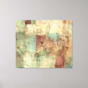 Earth Tone Painting with Cracked Surface Canvas Print