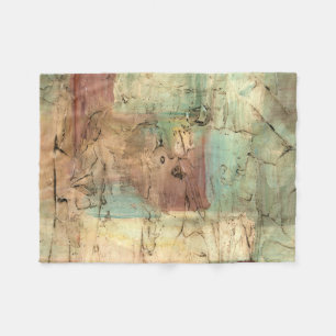 Earth Tone Painting with Cracked Surface Fleece Blanket