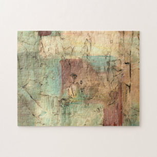 Earth Tone Painting with Cracked Surface Jigsaw Puzzle