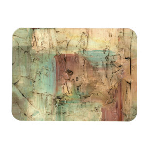 Earth Tone Painting with Cracked Surface Magnet
