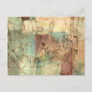 Earth Tone Painting with Cracked Surface Postcard