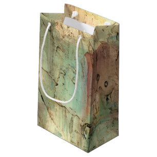 Earth Tone Painting with Cracked Surface Small Gift Bag