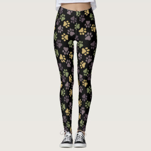 Earth tone Paw Print Leggings