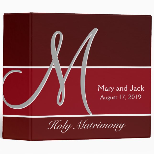 Earth Tone Red 3d Monogram Binder (Front/Spine)
