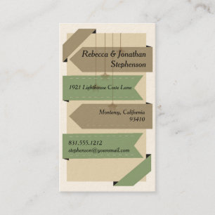 Earth Tone Ribbon Business Cards