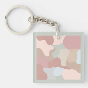 Earth Tone Shapes Keychain