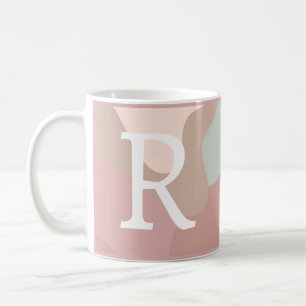 Earth Tone Shapes with Initial Coffee Mug