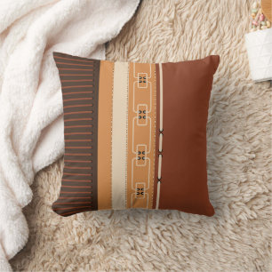 Earth Tone Stripes Minimalist Home Decor Throw Pillow