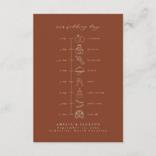 Earth Tone Terracotta Wedding Timeline Enclosure Card