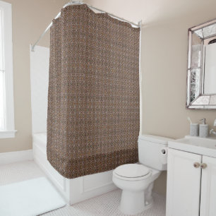 Earth Tone Tile Pattern Shower Curtain