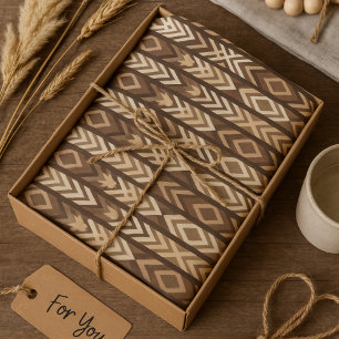 Earth Tone Tribal Geometric  Tissue Paper
