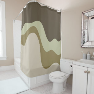 Earth Tone Waves Abstract Art Bath Mat