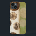 Earth Tone Wood Panel Painting with Circles iPhone 13 Case<br><div class="desc">Created by Norman Wyatt, Jr., this painting was made utilizing the French process known as Giclee to spray ink droplets onto a canvas. Get lost in the concentric circles, the melding of earth tone colours across the painting, or the wood panel look of the piece. A great purchase for anyone...</div>