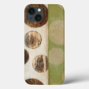 Earth Tone Wood Panel Painting with Circles iPhone 13 Case