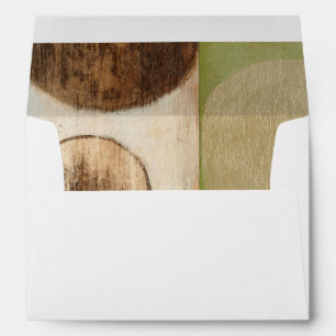 Earth Tone Wood Panel Painting with Circles Envelope