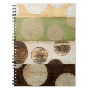 Earth Tone Wood Panel Painting with Circles Notebook