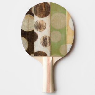 Earth Tone Wood Panel Painting with Circles Ping Pong Paddle