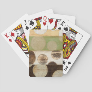 Earth Tone Wood Panel Painting with Circles Playing Cards