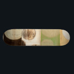 Earth Tone Wood Panel Painting with Circles Skateboard<br><div class="desc">Created by Norman Wyatt, Jr., this painting was made utilizing the French process known as Giclee to spray ink droplets onto a canvas. Get lost in the concentric circles, the melding of earth tone colours across the painting, or the wood panel look of the piece. A great purchase for anyone...</div>