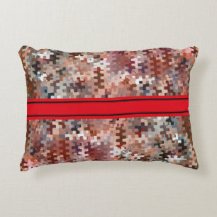 Earth Toned Multicolored Abstract Pattern Accent Pillow