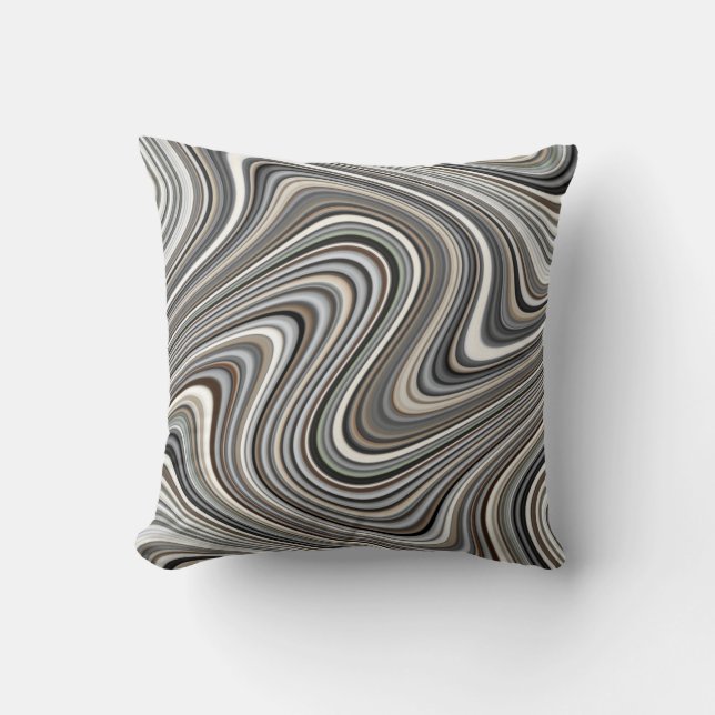 Earth Toned Multicolored Abstract Pattern Throw Pillow (Front)