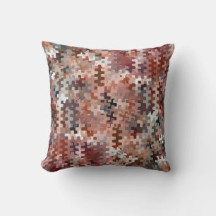 Earth Toned Multicolored Abstract Pattern Throw Pillow