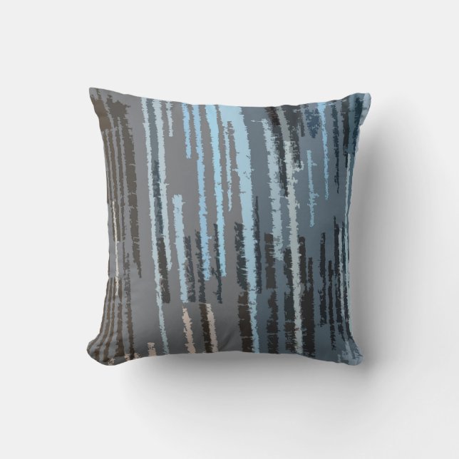 Earth Toned Multicolored Stripe Pattern Throw Pillow (Front)