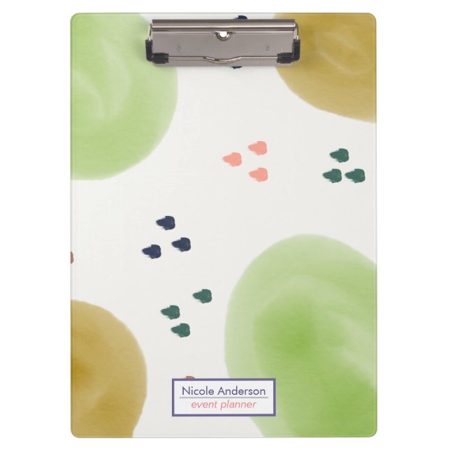 Earth-Toned Pastel Abstract Brush Stroke Clipboard (Front)