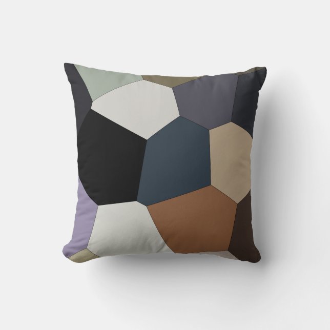Earth Toned Pattern Throw Pillow (Front)