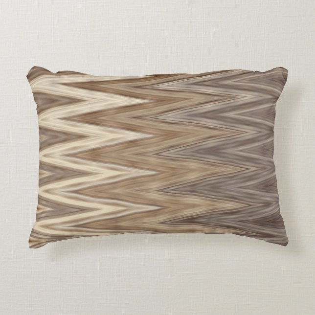 Earth Toned Wavy Pattern Accent Pillow (Front)