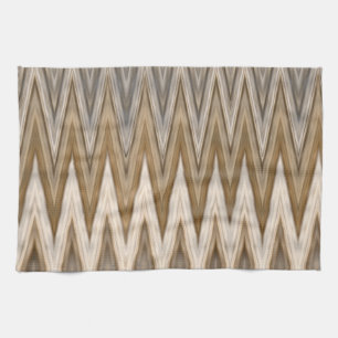Earth Toned Wavy Pattern Kitchen Towel