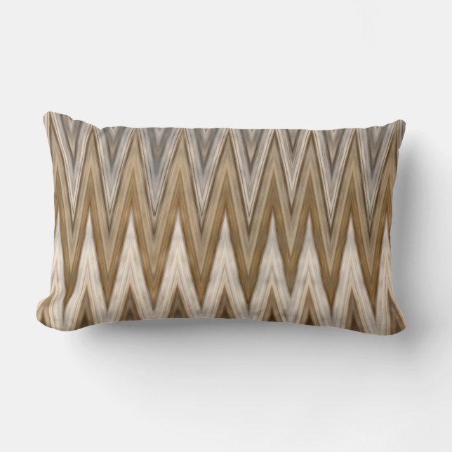 Earth Toned Wavy Pattern Lumbar Pillow (Front)