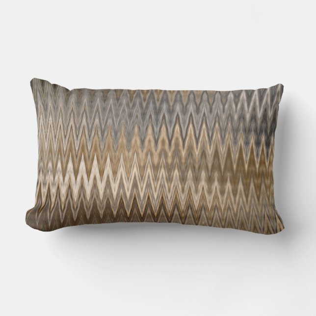 Earth Toned Wavy Pattern Lumbar Pillow (Front)