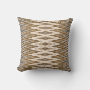 Earth Toned Wavy Pattern Throw Pillow