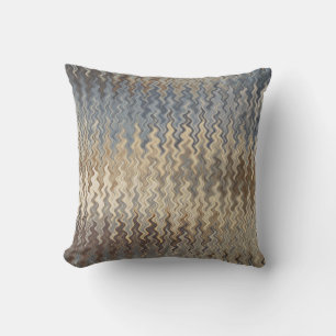 Earth Toned Wavy Pattern Throw Pillow