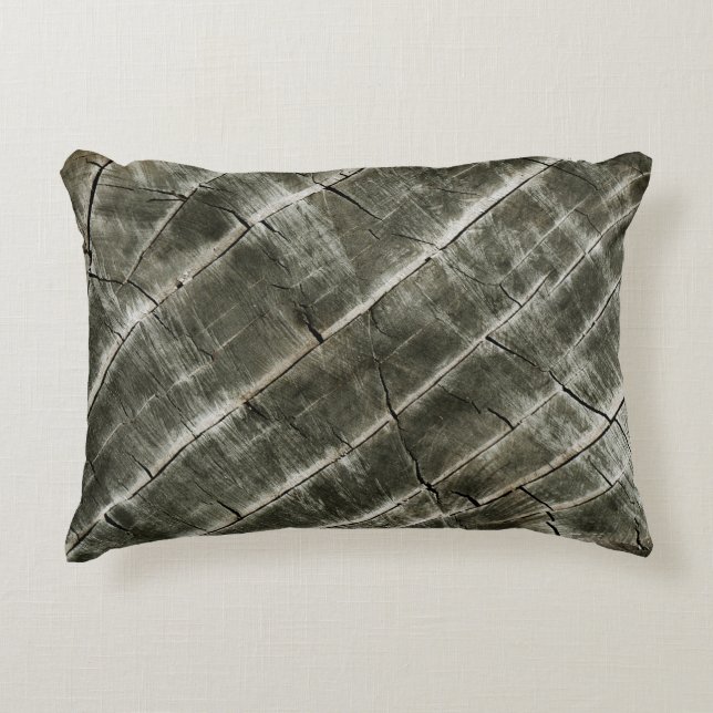 Earth Toned Wood Texture Accent Pillow (Front)