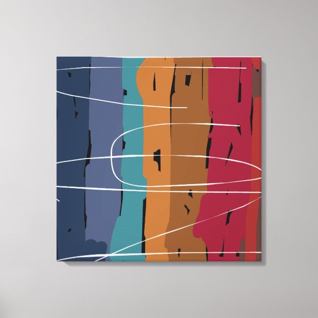 Earth Tones Abstract Art Stripes Canvas Print (Front)