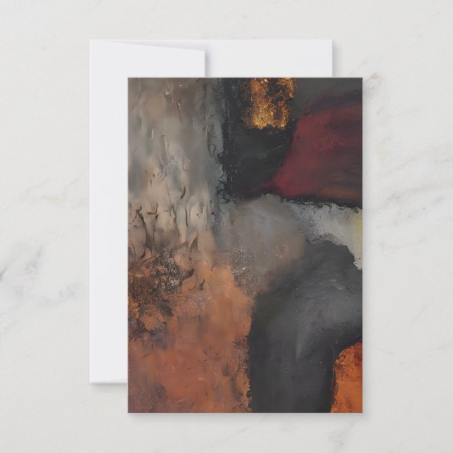 Earth tones abstract invitation (Front)