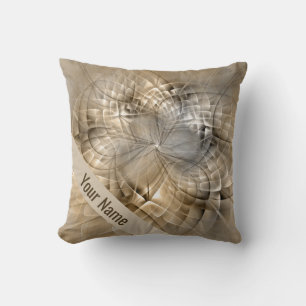 Earth Tones Abstract Modern Fractal Art Name Throw Pillow