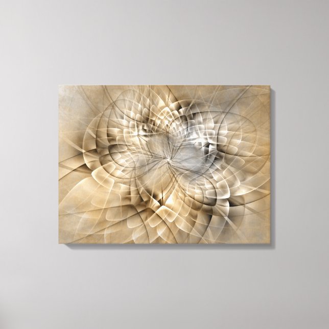 Earth Tones Abstract Modern Fractal Art Texture Canvas Print (Front)