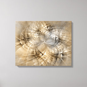 Earth Tones Abstract Modern Fractal Art Texture Canvas Print