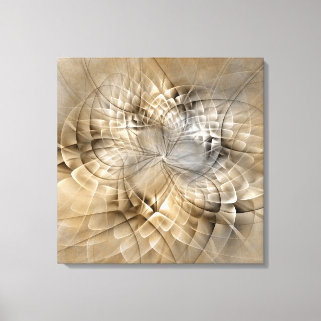 Earth Tones Abstract Modern Fractal Art Texture Canvas Print (Front)