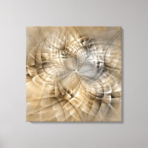 Earth Tones Abstract Modern Fractal Art Texture Canvas Print