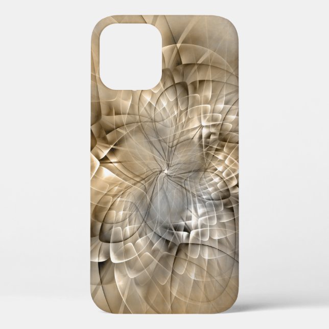 Earth Tones Abstract Modern Fractal Art Texture Case-Mate iPhone Case (Back)