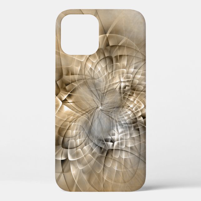 Earth Tones Abstract Modern Fractal Art Texture Case-Mate iPhone Case (Back)