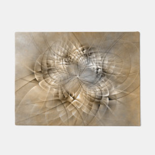 Earth Tones Abstract Modern Fractal Art Texture Doormat