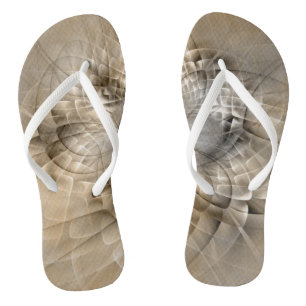 Earth Tones Abstract Modern Fractal Art Texture Flip Flops