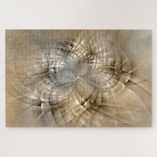 Earth Tones Abstract Modern Fractal Art Texture Jigsaw Puzzle