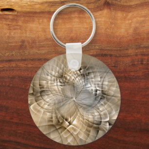 Earth Tones Abstract Modern Fractal Art Texture Keychain