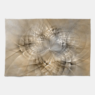 Earth Tones Abstract Modern Fractal Art Texture Kitchen Towel